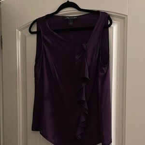 Madison Asymmetrical Ruffled Purple Blouse